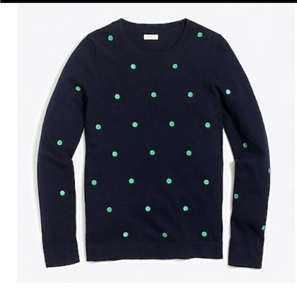 J CREW Polka Dot Teddie Sweater - Picture 1 of 6